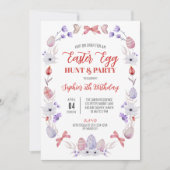 Verjaardagsfeest op paaseieren kaart (Voorkant)