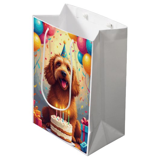 Verjaardagsfeest Otterhound Medium Cadeauzakje (Voorkant Gekanteld)