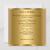 Verjaardagsfeest Paars Goud Abstract Kaart (Achterkant)