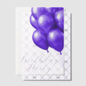 Verjaardagsfeest Paarse ballonnen Vellum Uitnodigingen (Offset (Uitnodiging))
