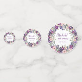 Verjaardagsfeest Paarse Blush Roze Bloemen Foto Confetti (Voorkanten)