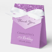 Verjaardagsfeest paarse glitter bedankt bedankdoosjes (Voorkant Zijde)