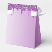 Verjaardagsfeest paarse glitter bedankt bedankdoosjes (Achterkant)