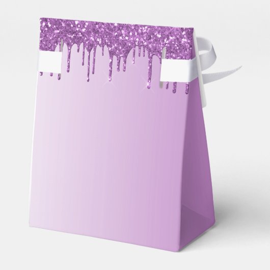 Verjaardagsfeest paarse glitter bedankt bedankdoosjes (Achterkant)