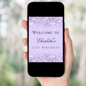 Verjaardagsfeest paarse lavendel glitters naam poster
