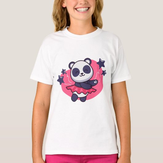 Verjaardagsfeest Panda Dance Schattige T-shirt (Voorkant)