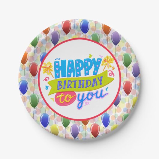 Verjaardagsfeest Papieren Bordje (Voorkant)