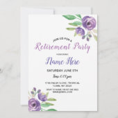 Verjaardagsfeest Pensioenbloem Nodig Paarse uit Kaart (Voorkant)