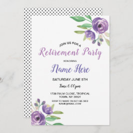 Verjaardagsfeest Pensioenbloem Nodig Paarse uit Kaart