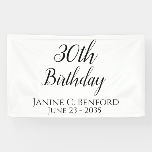 Verjaardagsfeest Persoonlijke Banner 30 jaar (Horizontaal)