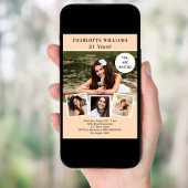 Verjaardagsfeest perzik foto collage kaart