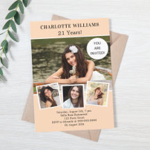 Verjaardagsfeest perzik foto collage