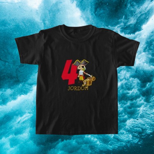 Verjaardagsfeest Piraat 4de Naam T-shirt