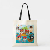 Verjaardagsfeest Pirate Canvas tas (Achterkant)