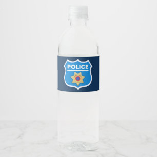 Verjaardagsfeest Politie Waterfles Etiket