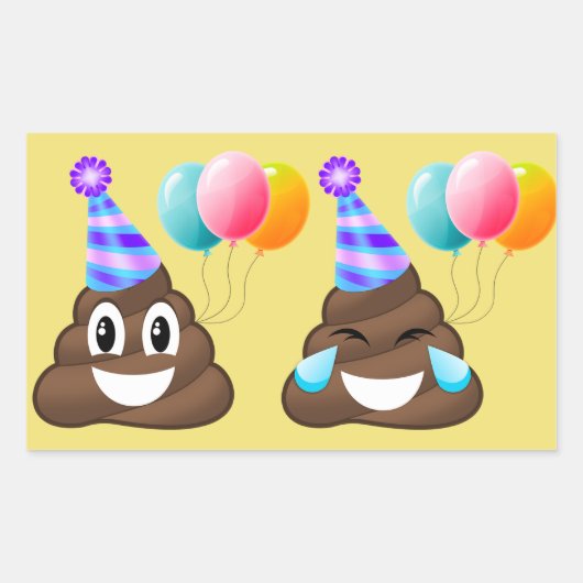 Verjaardagsfeest Poopers Emoji Stickers (Voorkant)