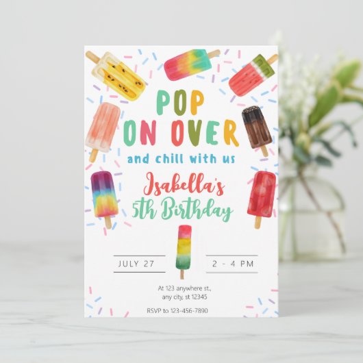 verjaardagsfeest pop kaart (Staand voorkant)