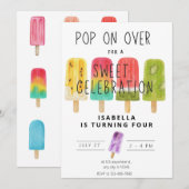 verjaardagsfeest pop kaart (Voorkant / Achterkant)