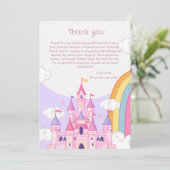 Verjaardagsfeest Prinses Koninklijk Kasteel Bedankkaart (Staand voorkant)