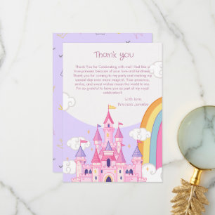 Verjaardagsfeest Prinses Koninklijk Kasteel Bedankkaart