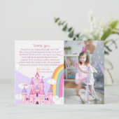 Verjaardagsfeest Prinses Koninklijk Kasteel Bedankkaart (Staand voorkant)