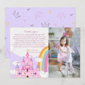 Verjaardagsfeest Prinses Koninklijk Kasteel Bedankkaart (Voorkant / Achterkant)