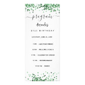 Verjaardagsfeest Programma Menu groen wit (Voorkant)