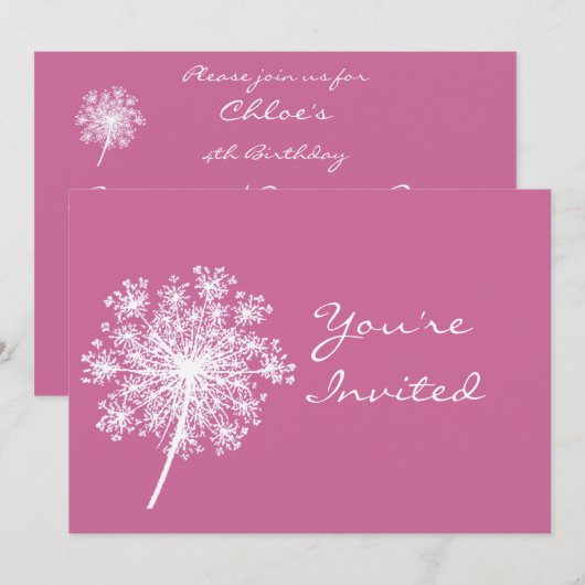 Verjaardagsfeest Queen Anne's Lace Bloemenmeisje Kaart (Voorkant / Achterkant)