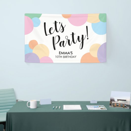 Verjaardagsfeest Rainbow Balloon Stippen Naam Bann Spandoek (Beurs)