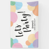 Verjaardagsfeest Rainbow Balloon Stippen Naam Bann Spandoek (Verticaal)