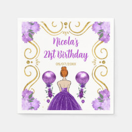 Verjaardagsfeest Red Hair Princess in het Paarse Servet