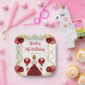 Verjaardagsfeest Red Hair Princess in Red Papieren Bordje (Feest)