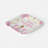 Verjaardagsfeest Red Hair Princess in Roze Papieren Bordje (Gebogen)