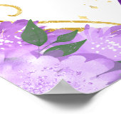 Verjaardagsfeest Red Hair Princess Paarse Welkom Poster (Hoek)