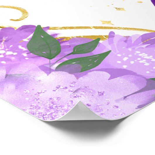 Verjaardagsfeest Red Hair Princess Paarse Welkom Poster (Hoek)