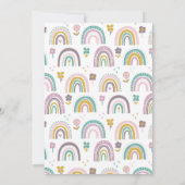 Verjaardagsfeest regenbogen en bloemen kaart (Achterkant)