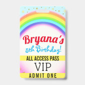 Verjaardagsfeest Regenboogfeest Glitter VIP Pas Badge (Achterkant)