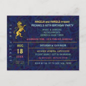 Verjaardagsfeest Rock Band Concert Ticket Retro 70 Briefkaart (Achterkant)