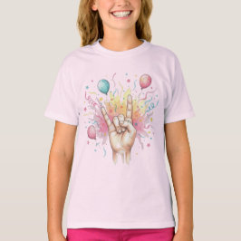 Verjaardagsfeest Rock On - Watercolor Ballonnen T-shirt
