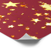 Verjaardagsfeest rode gouden sterren welkom poster (Hoek)