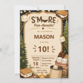Verjaardagsfeest rond het kampvuur met S'mores Kaart (Voorkant)