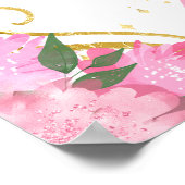 Verjaardagsfeest Rood haar Prinses Roze Welkom Poster (Hoek)