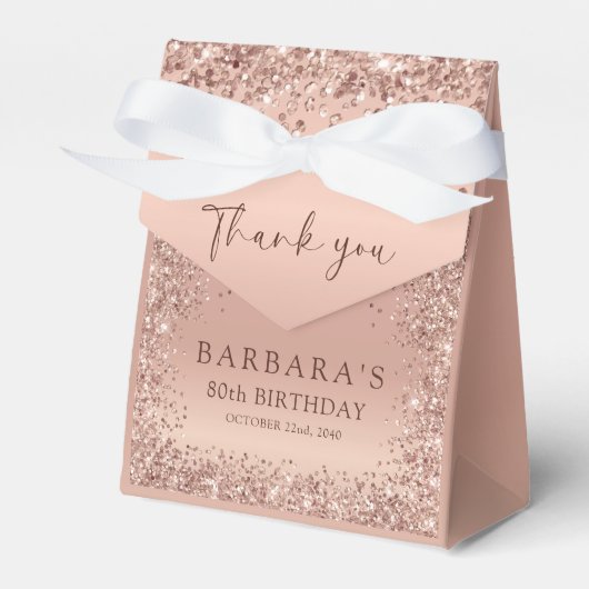 Verjaardagsfeest Roos Gold Bedankt Schattige Bedankdoosjes (Voorkant Zijde)