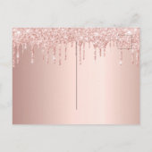 Verjaardagsfeest roos gold save the date card briefkaart (Achterkant)