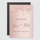 Verjaardagsfeest roos goud roze save the date (Voorkant / Achterkant)
