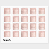 Verjaardagsfeest roos goud roze twee 2 personen vierkante sticker (Vel)