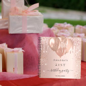 verjaardagsfeest roos gouden ballonnen notitieboek