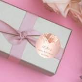 Verjaardagsfeest roos gouden ballonnen ronde sticker