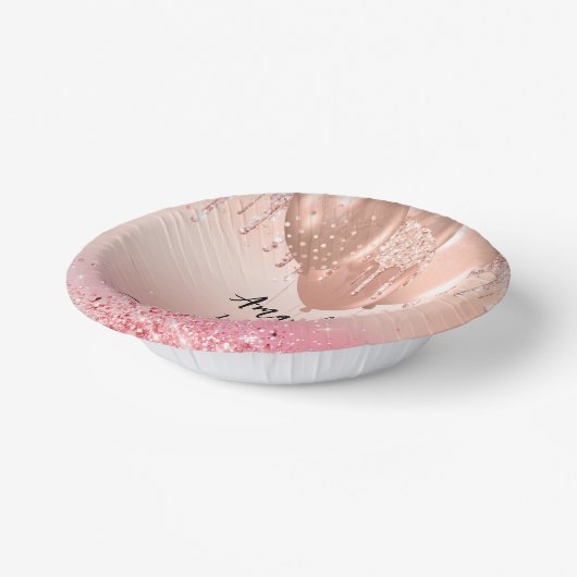 Verjaardagsfeest roos gouden blush roze ballonnen  papieren kommen (Gebogen)