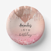 Verjaardagsfeest roos gouden blush roze ballonnen  papieren kommen (Voorkant)